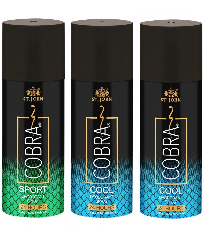     			St. John Deo Cool 150ml *2 & Sports 150ml Deodorant Spray for Unisex 150 ml ( Pack of 3 )