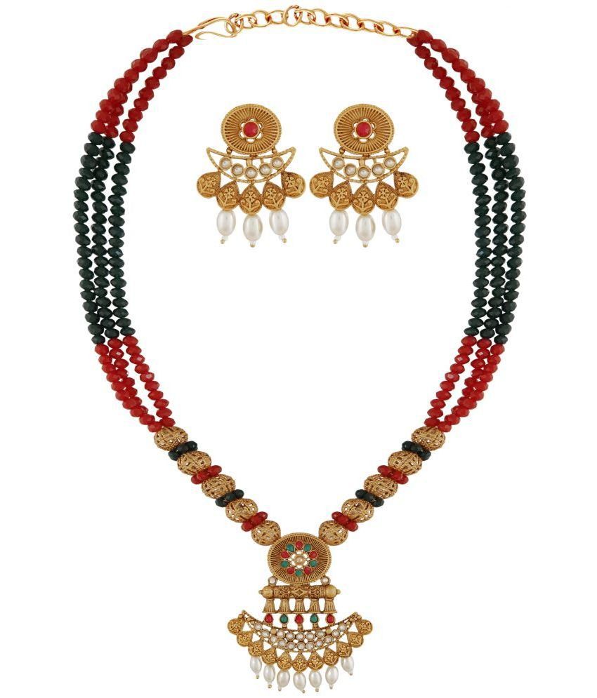     			mansiyaorange - Multi Color Copper Necklace Set ( Pack of 1 )