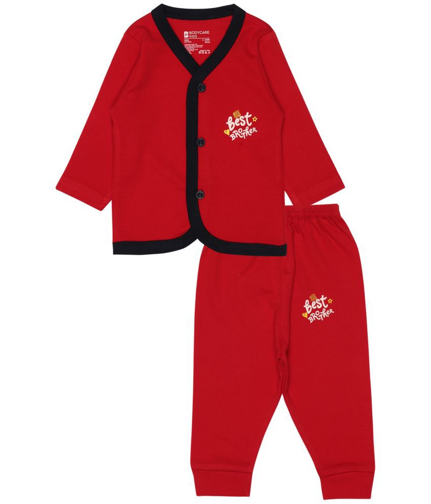     			Bodycare - Red Cotton Blend Unisex T-Shirt & Pyjama Set ( Pack of 1 )