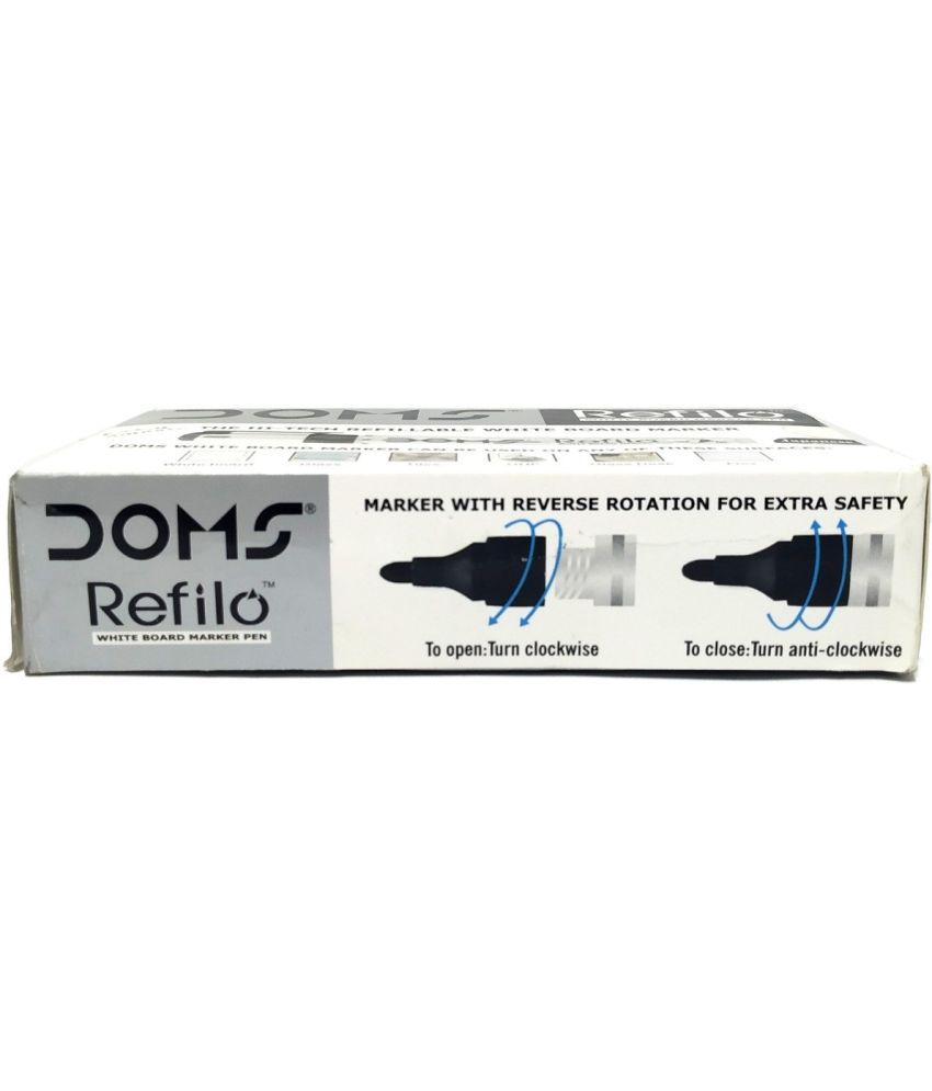     			DOMS Refilo Permanent Marker Pen Black(Pack Of 10 psS) (Set of 10, Black)