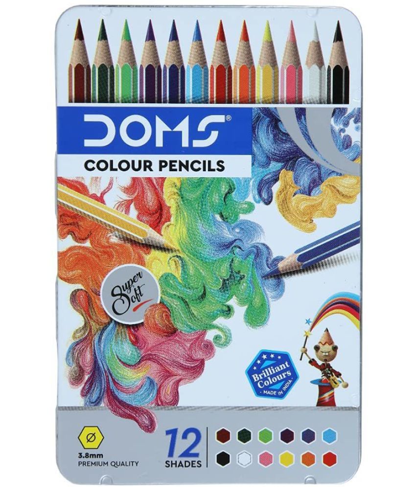     			DOMS Supersoft Non Toxic Hexagonal Shaped Color Pencils (Set of 2, Multicolor)
