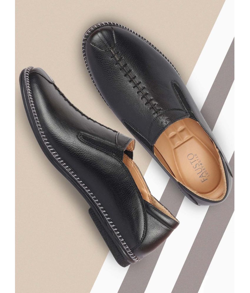     			Fausto - Black Men's Slip-on Shoes