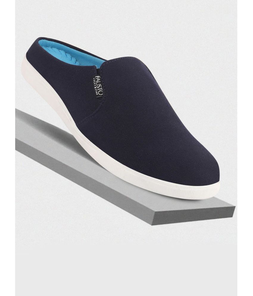     			Fausto - Navy Blue Men's Slip-on Shoes