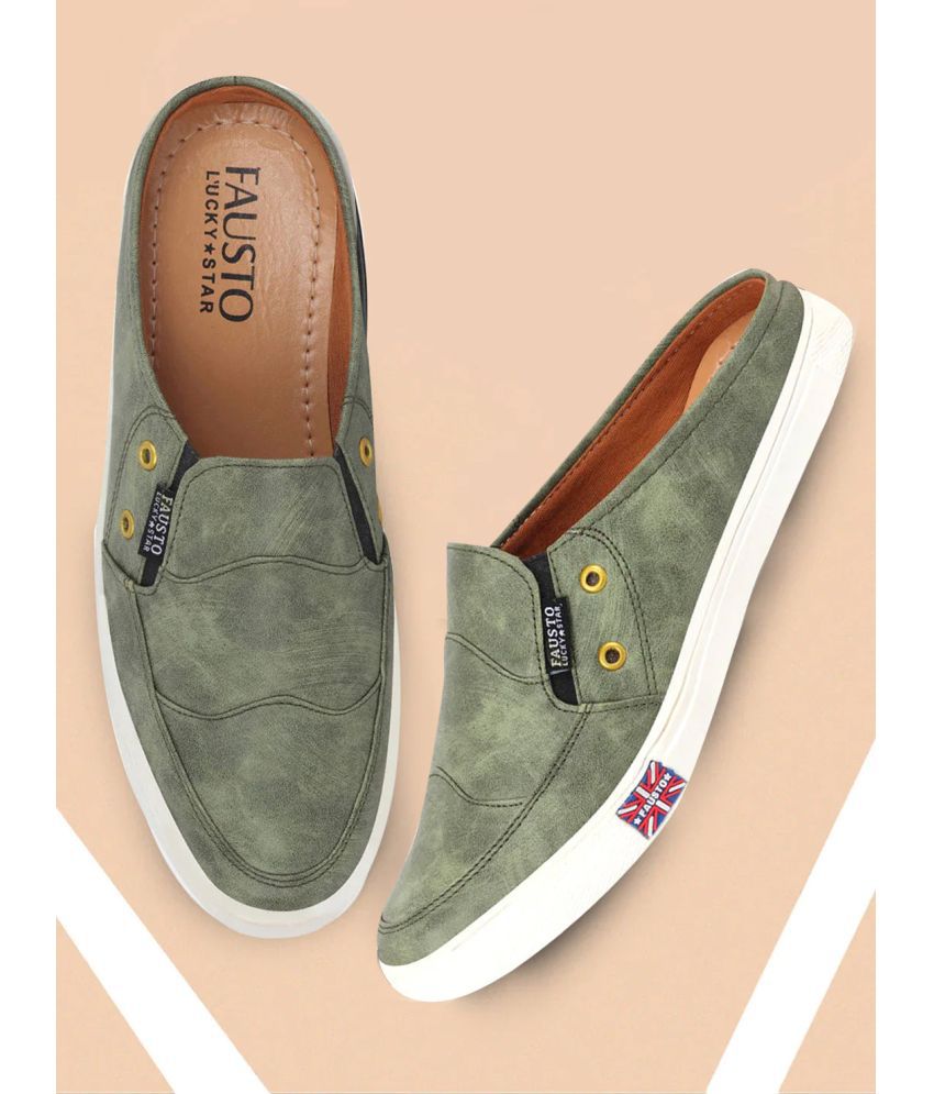     			Fausto - Olive Men's Slip-on Shoes