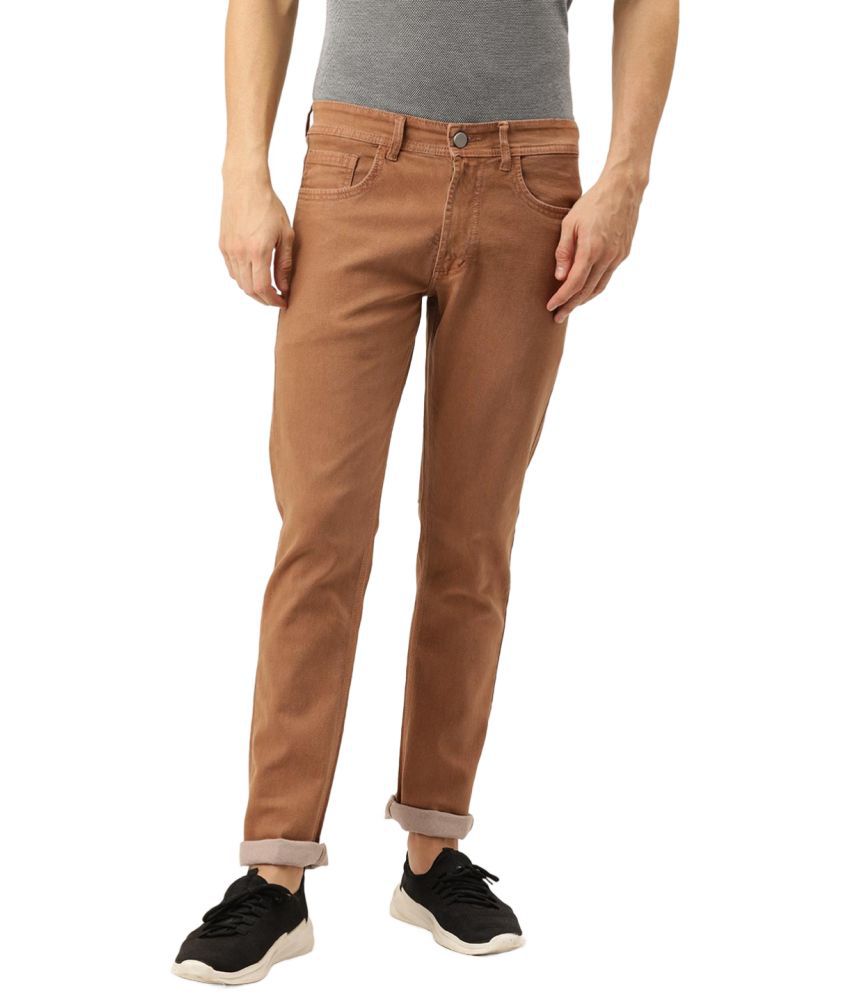     			IVOC - Brown Cotton Blend Slim Fit Men's Jeans ( Pack of 1 )