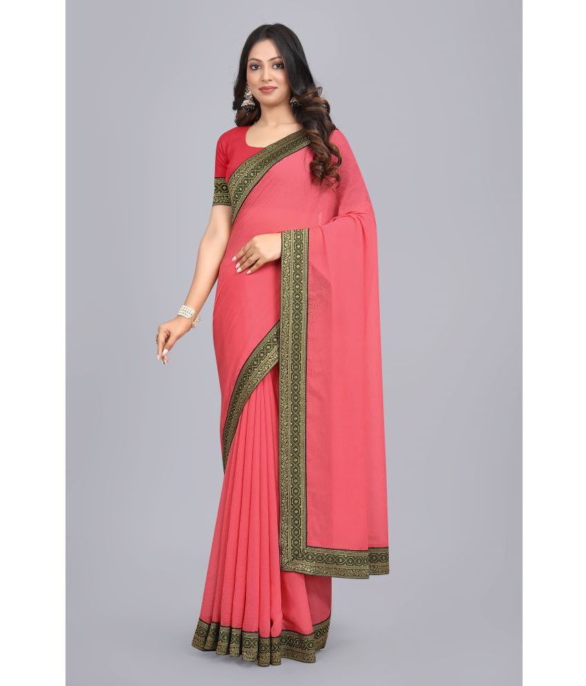     			SILK SUTRA - Pink Chiffon Saree With Blouse Piece ( Pack of 1 )