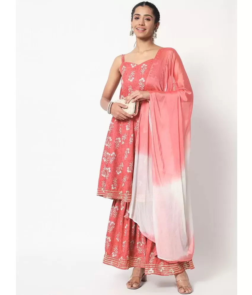 Buy Florence Women's Georgette Anarkali Salwar Suit Set (SL008_Blue  Xx-Large) at Amazon.in