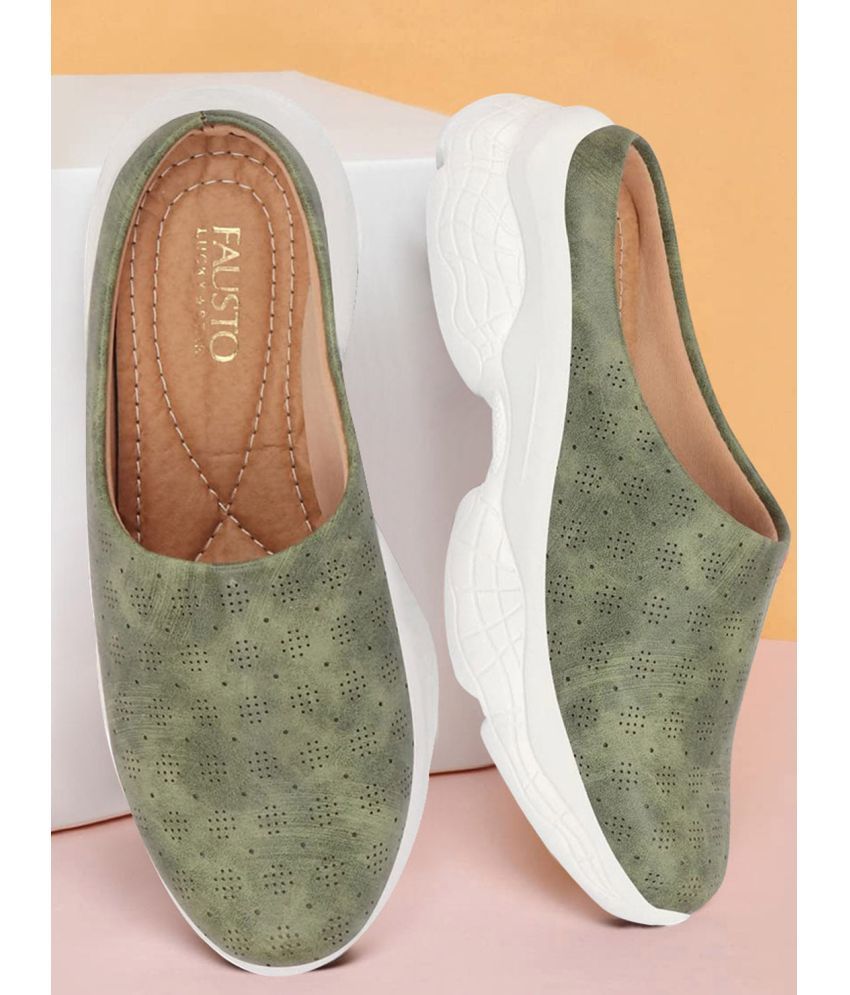     			Fausto - Olive Women's Slip On