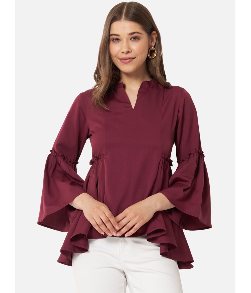     			ALL WAYS YOU - Maroon Crepe Women's Asymmetrical Top ( Pack of 1 )