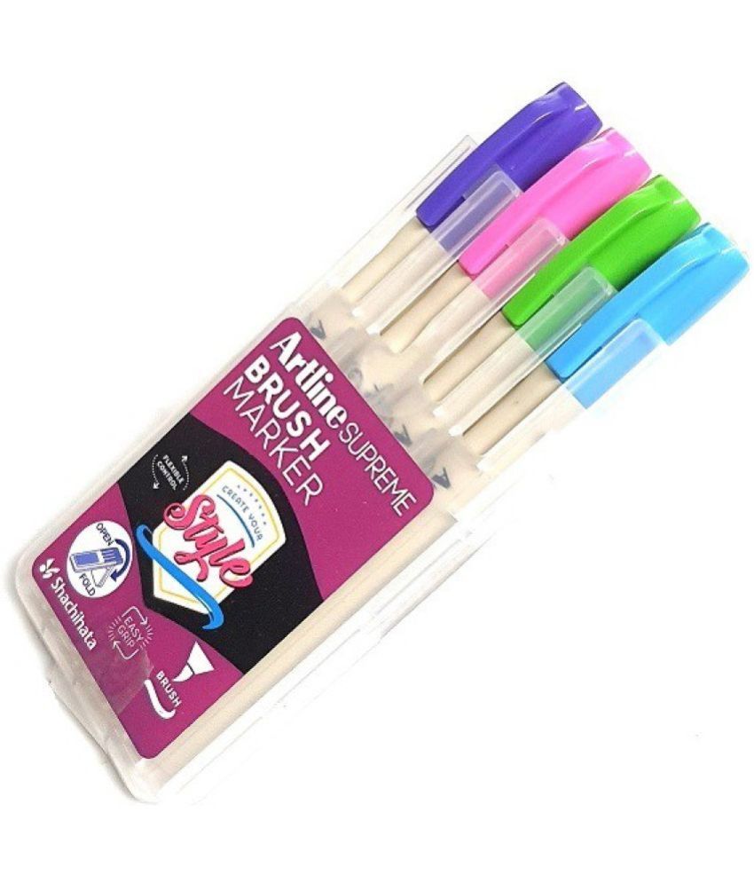     			Artline SUPREME BRUSH MARKERS SET OF 4 FOR ARTISTS DRAWING (Set of 4, Multicolor)