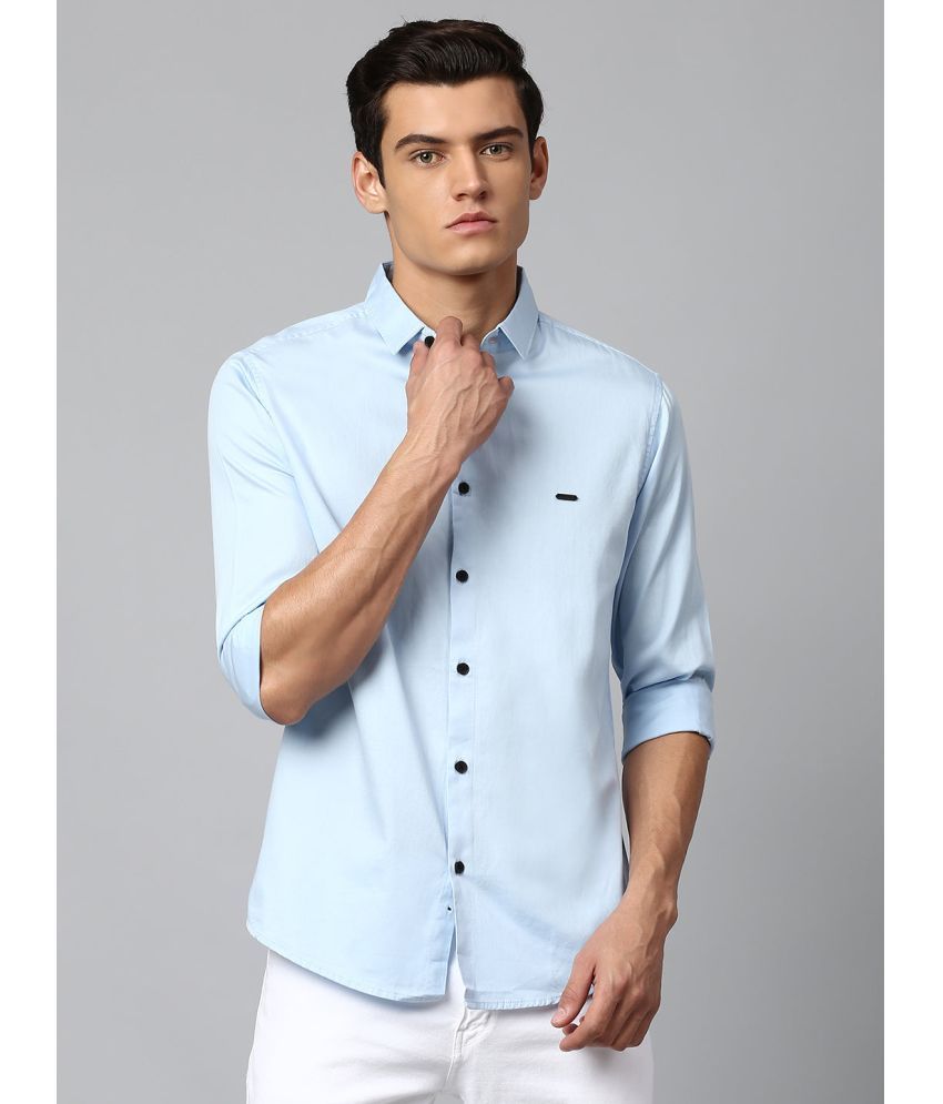     			Dennis Lingo - Blue Cotton Blend Slim Fit Men's Casual Shirt ( Pack of 1 )