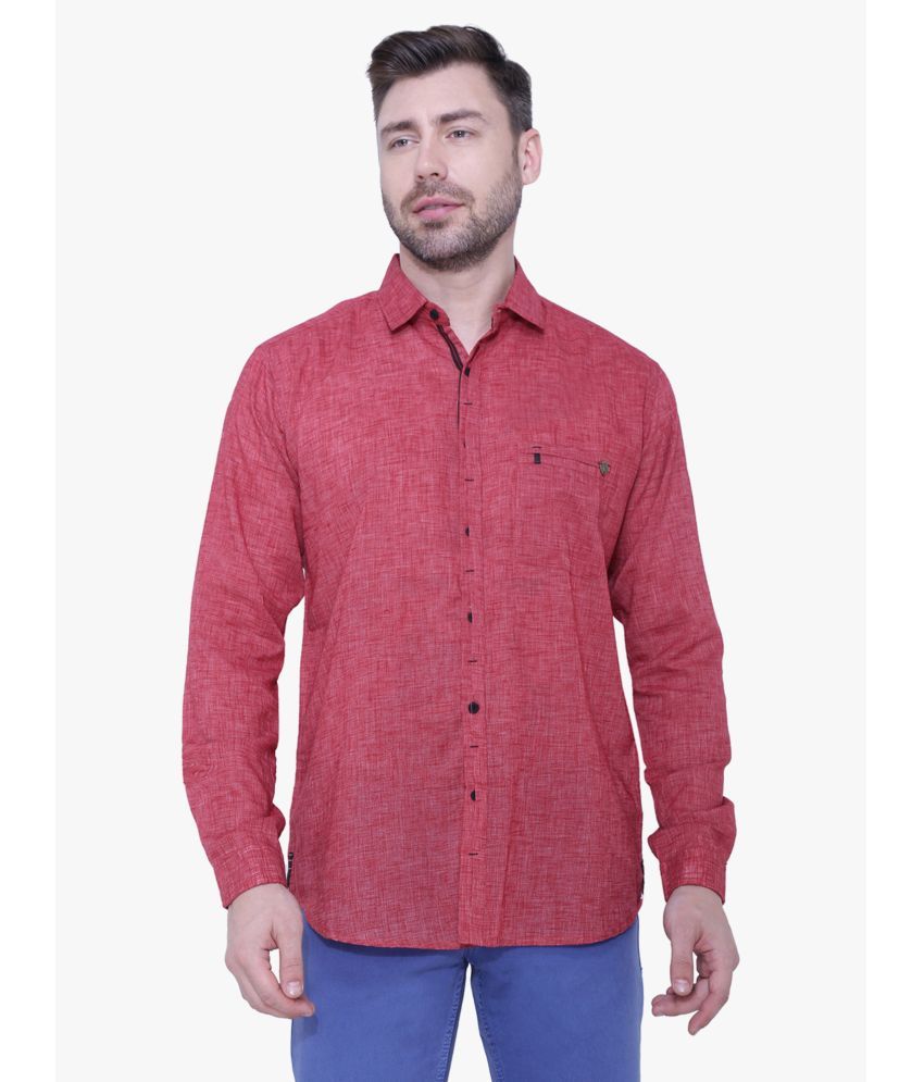     			Kuons Avenue - Red Linen Slim Fit Men's Casual Shirt ( Pack of 1 )