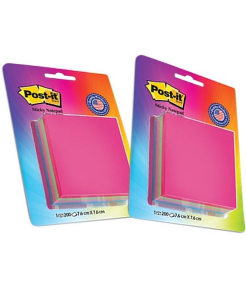     			Post-It Cube 76 Mm X 76 Mm 50 Sheets 4 Colors (Pack Of 2) 50 Sheets Regular, 2 Colors (Multicolor)