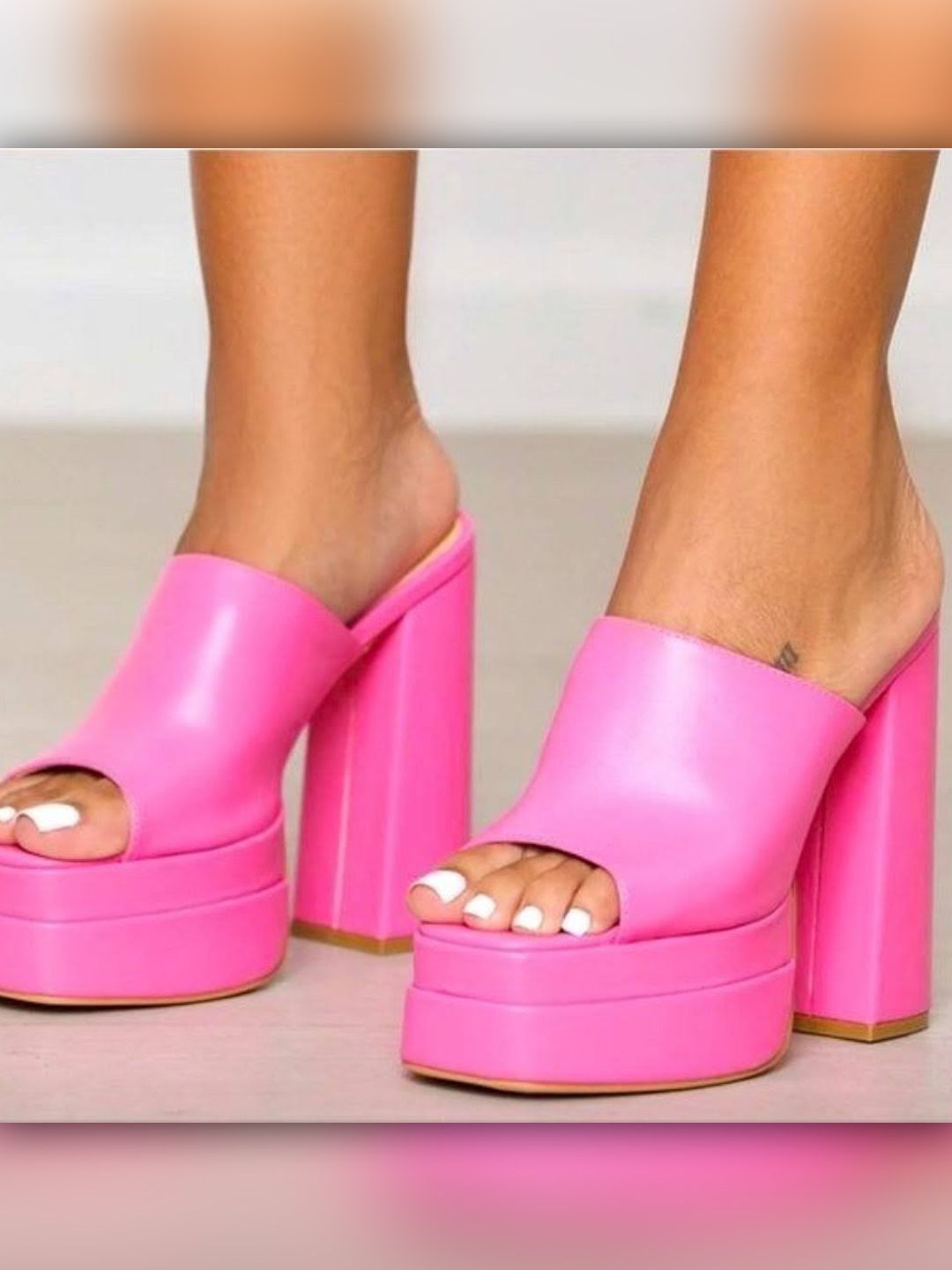     			Shoetopia - Pink Women's Slip On Heels