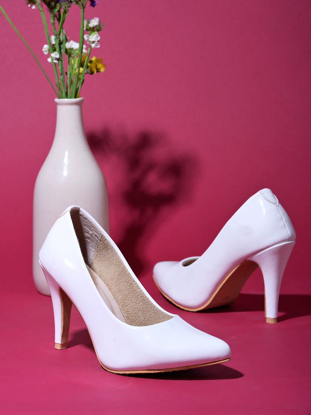     			Shoetopia - White Women's Pumps Heels