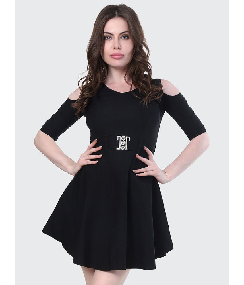     			BuyNewTrend - Black Cotton Blend Women's Fit & Flare Dress ( Pack of 1 )