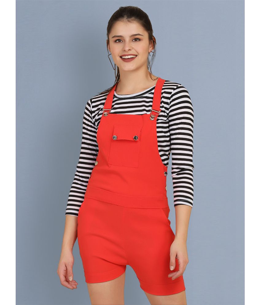     			BuyNewTrend - Peach Cotton Blend Women's Dungarees ( Pack of 1 )