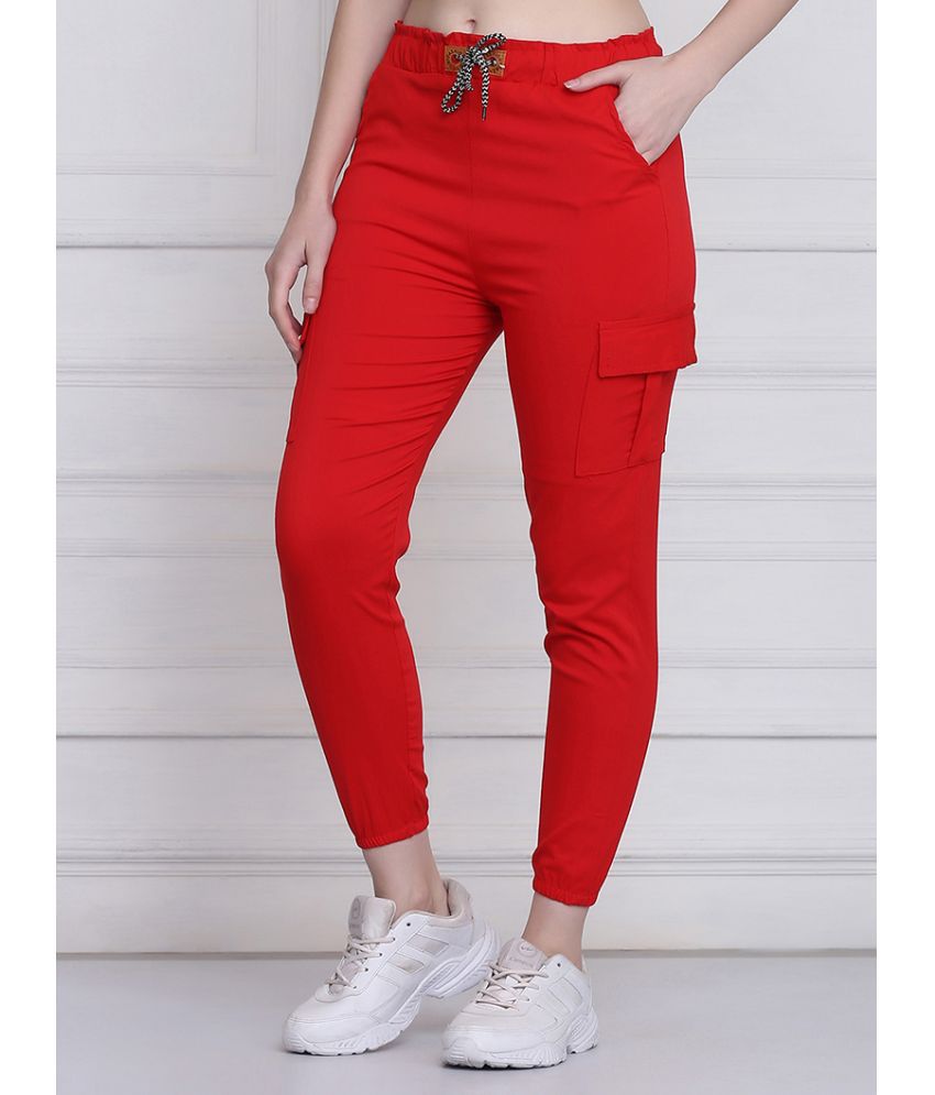     			BuyNewTrend - Red Cotton Blend Slim Women's Cargo Pants ( Pack of 1 )