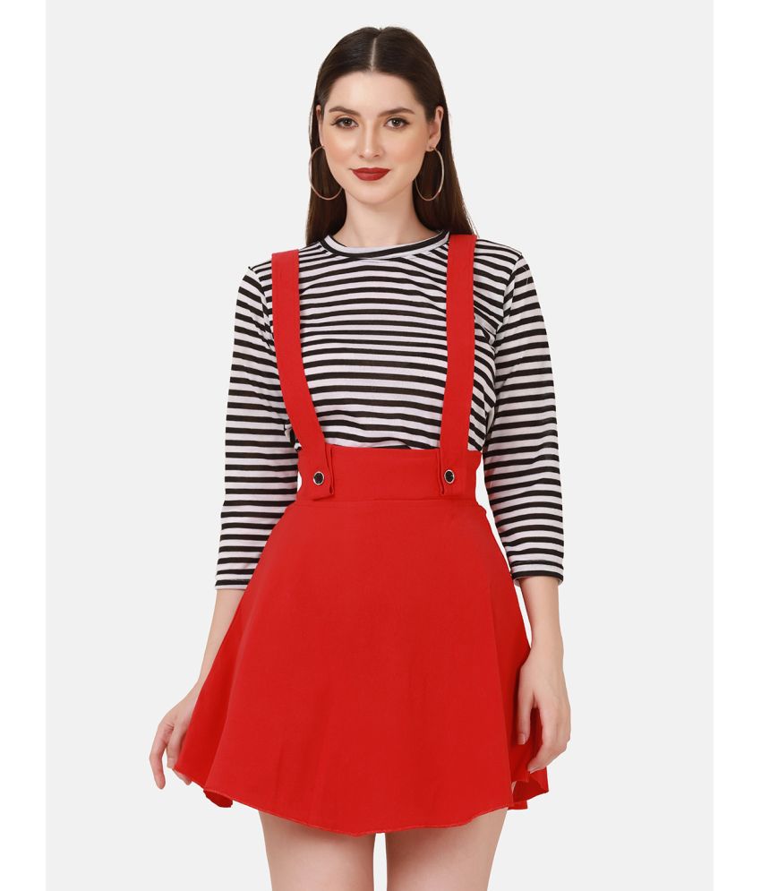     			BuyNewTrend - Red Cotton Blend Women's Straight Skirt ( Pack of 1 )
