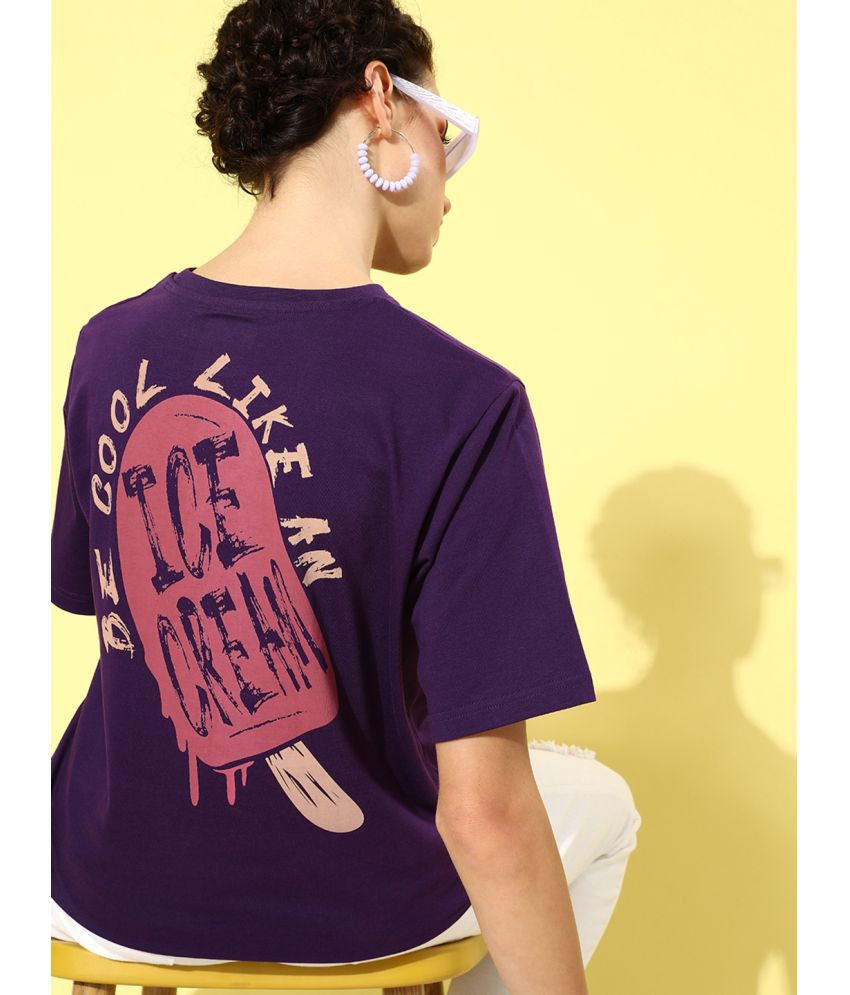     			Dillinger - Purple Cotton Loose Fit Women's T-Shirt ( Pack of 1 )