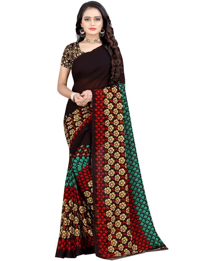     			LEELAVATI - Black Georgette Saree With Blouse Piece ( Pack of 1 )