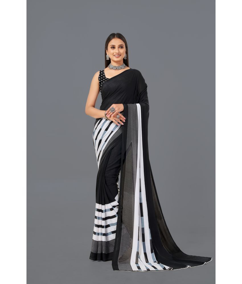     			LEELAVATI - Black Georgette Saree With Blouse Piece ( Pack of 1 )