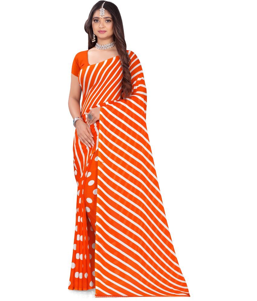     			LEELAVATI - Orange Georgette Saree With Blouse Piece ( Pack of 1 )