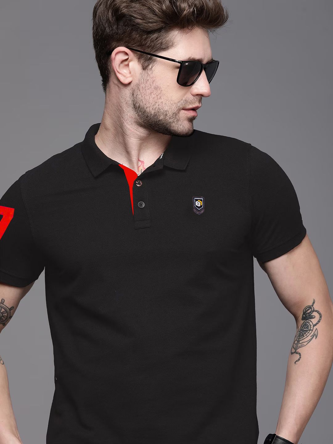     			BISHOPCOTTON - Black Cotton Blend Regular Fit Men's Polo T Shirt ( Pack of 1 )