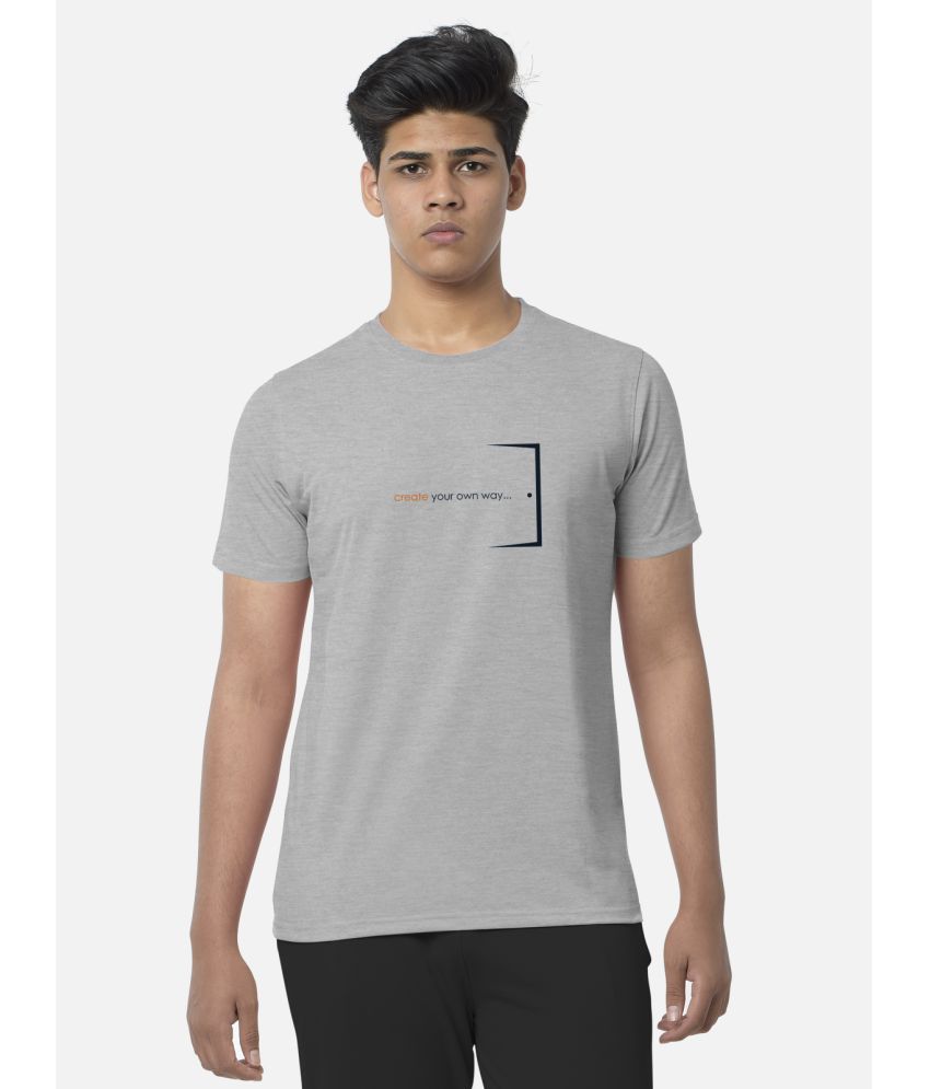     			BULLMER - Melange Grey Cotton Blend Regular Fit Men's T-Shirt ( Pack of 1 )