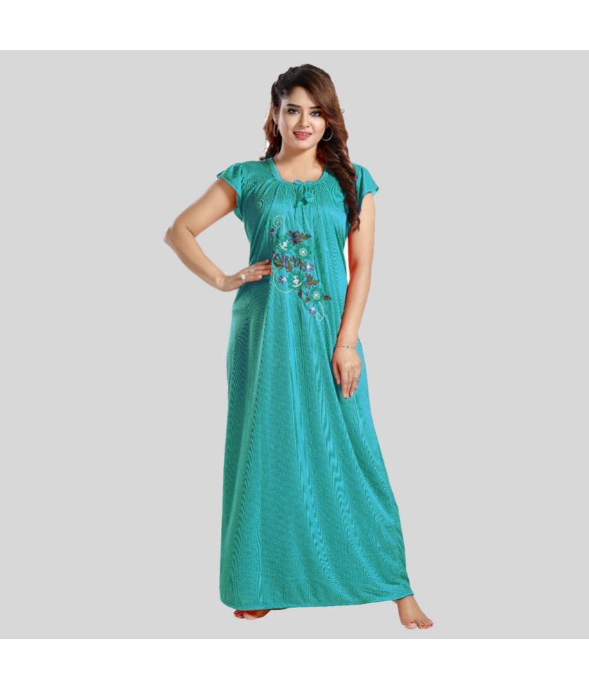     			Gutthi - Green Hosiery Women's Nightwear Nighty & Night Gowns ( Pack of 1 )