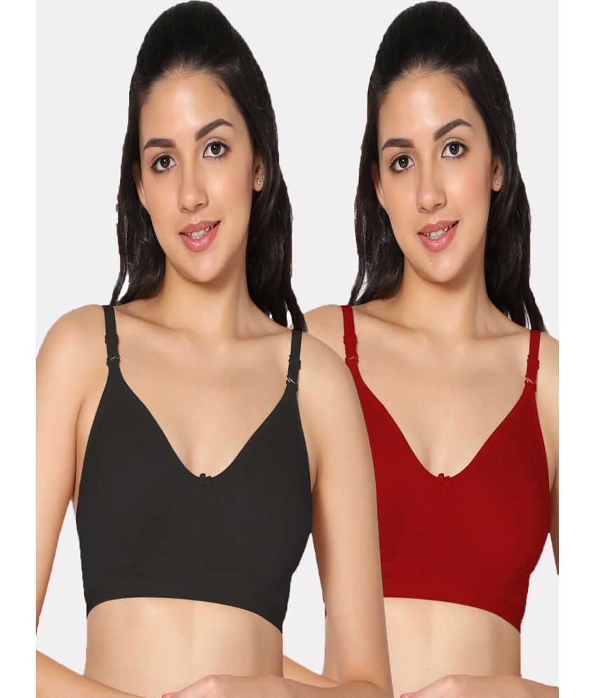     			IN CARE LINGERIE Pack of 2 Cotton Non Padded Women's Everyday Bra ( Multicolor )