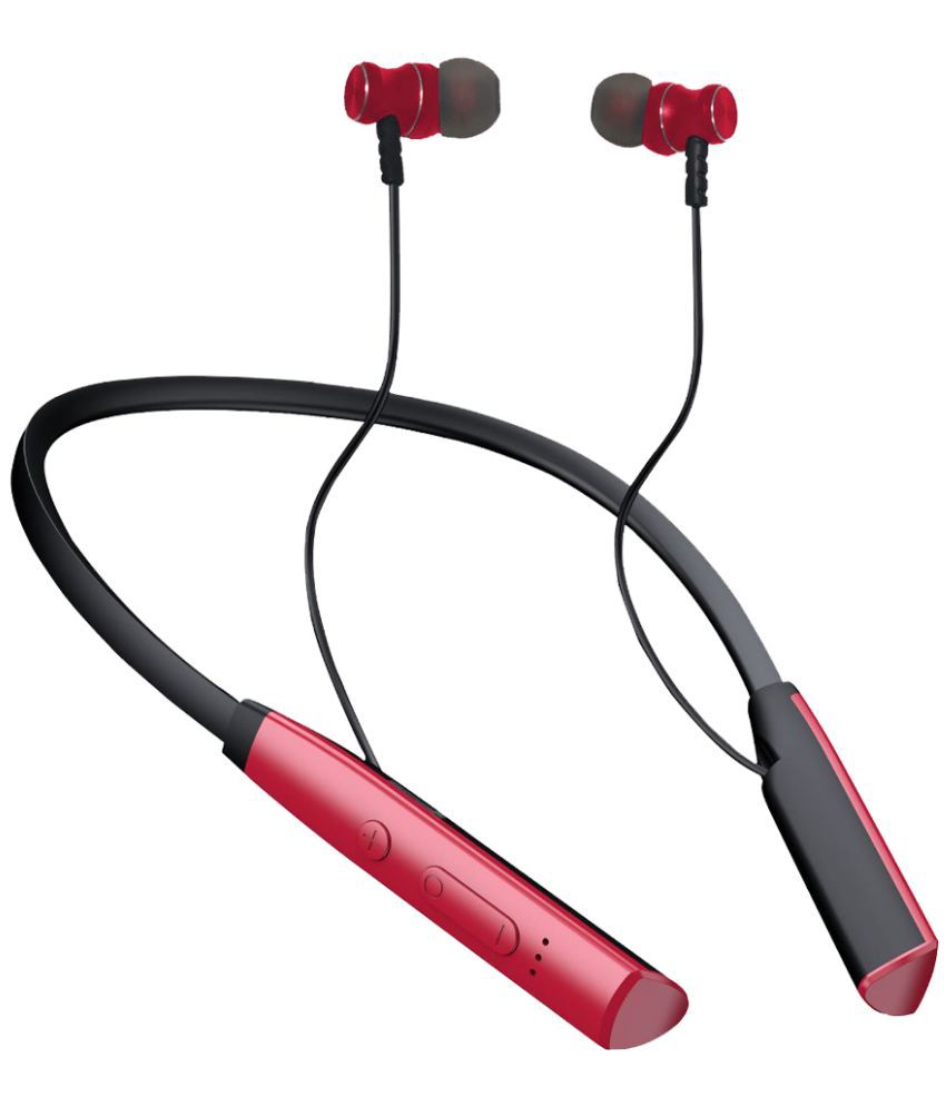     			Tecsox Tecband  Neo500 In Ear Bluetooth Earphone 50 Hours Playback Bluetooth IPX5(Splash Proof) Powerfull Bass -Bluetooth V 5.1 Red