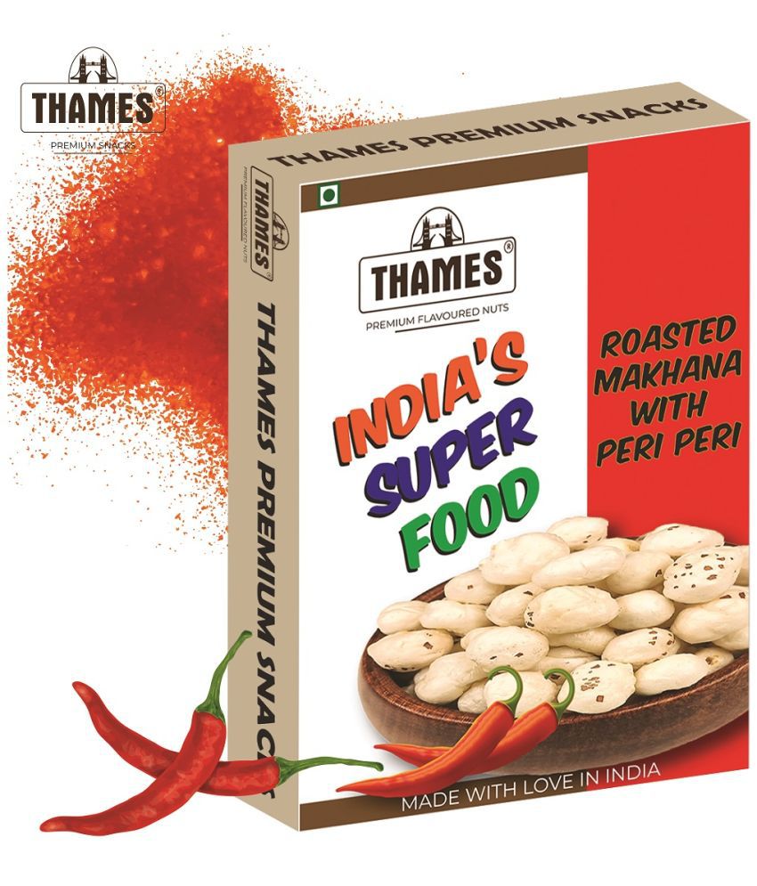     			Thames Premium roasted Makhana (Fox Nut) In Peri Peri Flavour | 200 Gms | Lotus Seed Pop/Gorgon Nut Puffed Kernels, 200g, Healthy Snack Low Calorie Gluten Free and Vegan