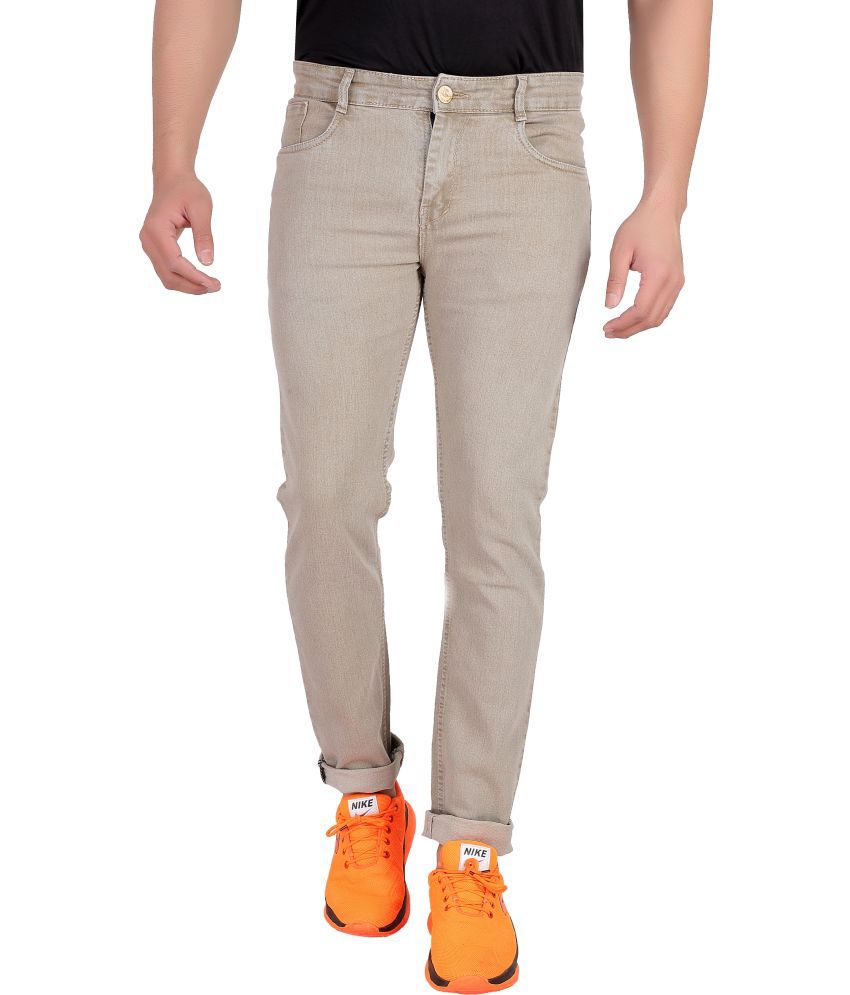     			RAGZO - Beige Denim Slim Fit Men's Jeans ( Pack of 1 )