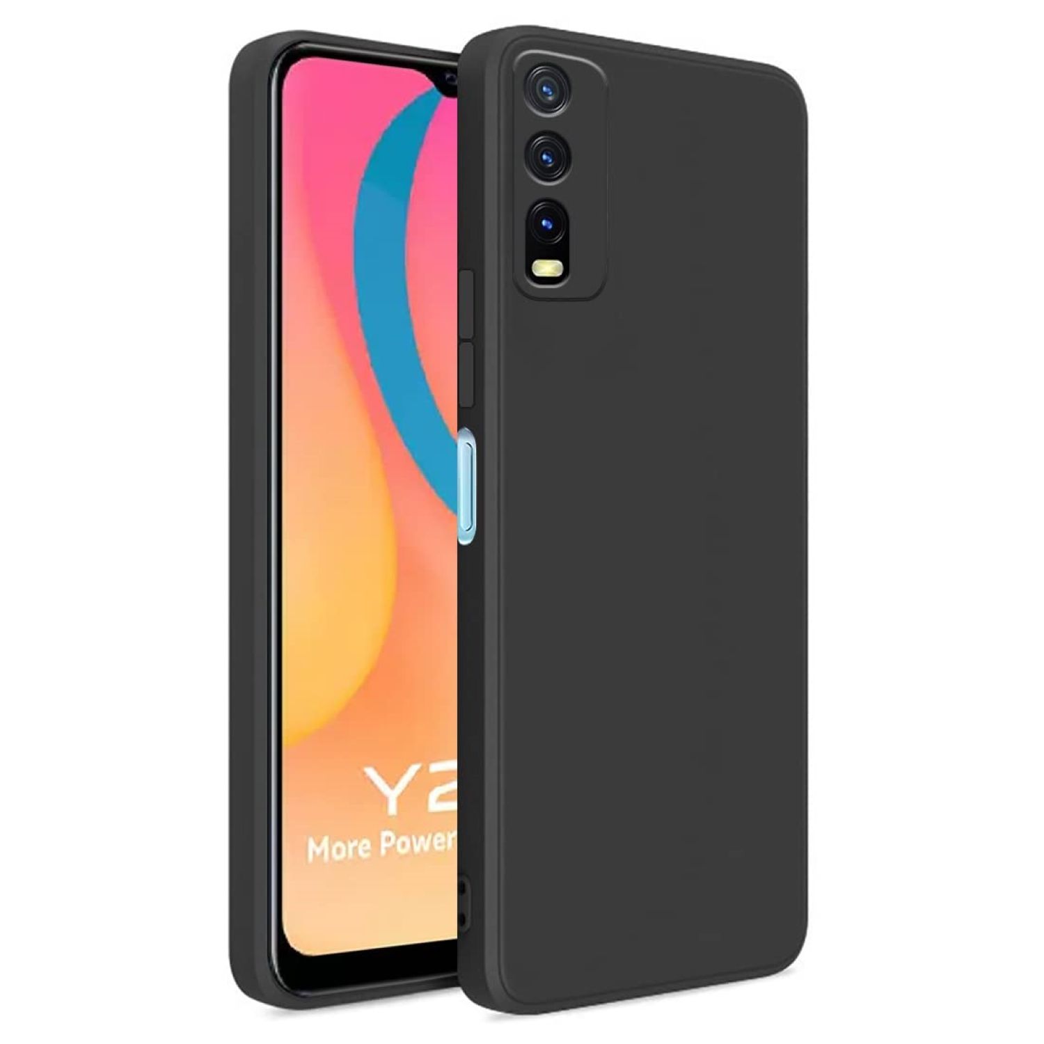     			Case Vault Covers - Black Silicon Plain Cases Compatible For Vivo Y12s ( Pack of 1 )