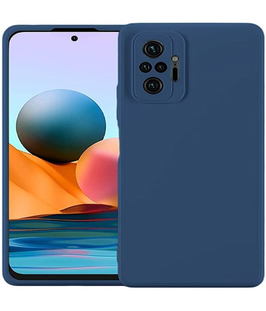     			Case Vault Covers - Blue Silicon Plain Cases Compatible For Xiaomi Redmi Note 10 Pro ( Pack of 1 )