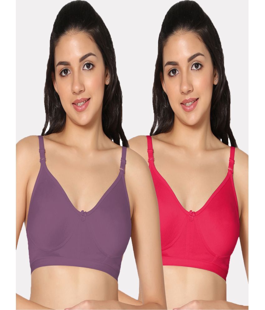     			IN CARE LINGERIE - Multicolor Cotton Non Padded Women's T-Shirt Bra ( Pack of 2 )