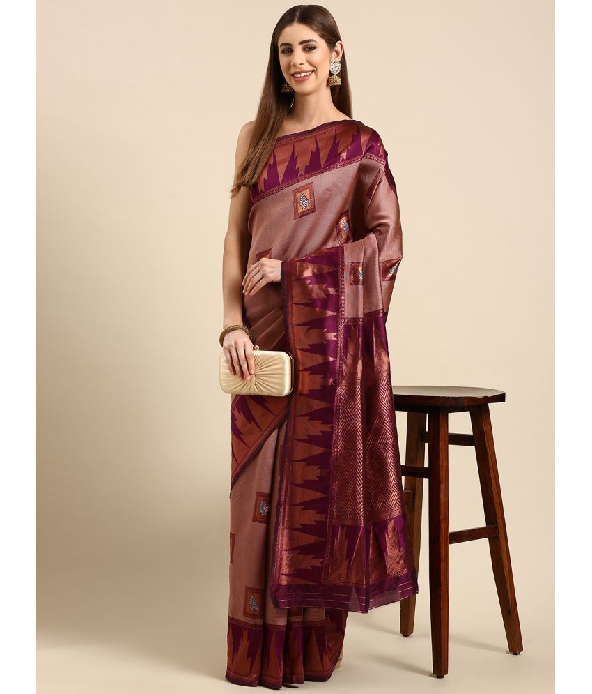     			SHANVIKA - Purple Art Silk Saree With Blouse Piece ( Pack of 1 )