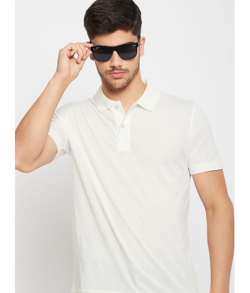     			UNIBERRY - Off-White Cotton Blend Regular Fit Men's Polo T Shirt ( Pack of 1 )