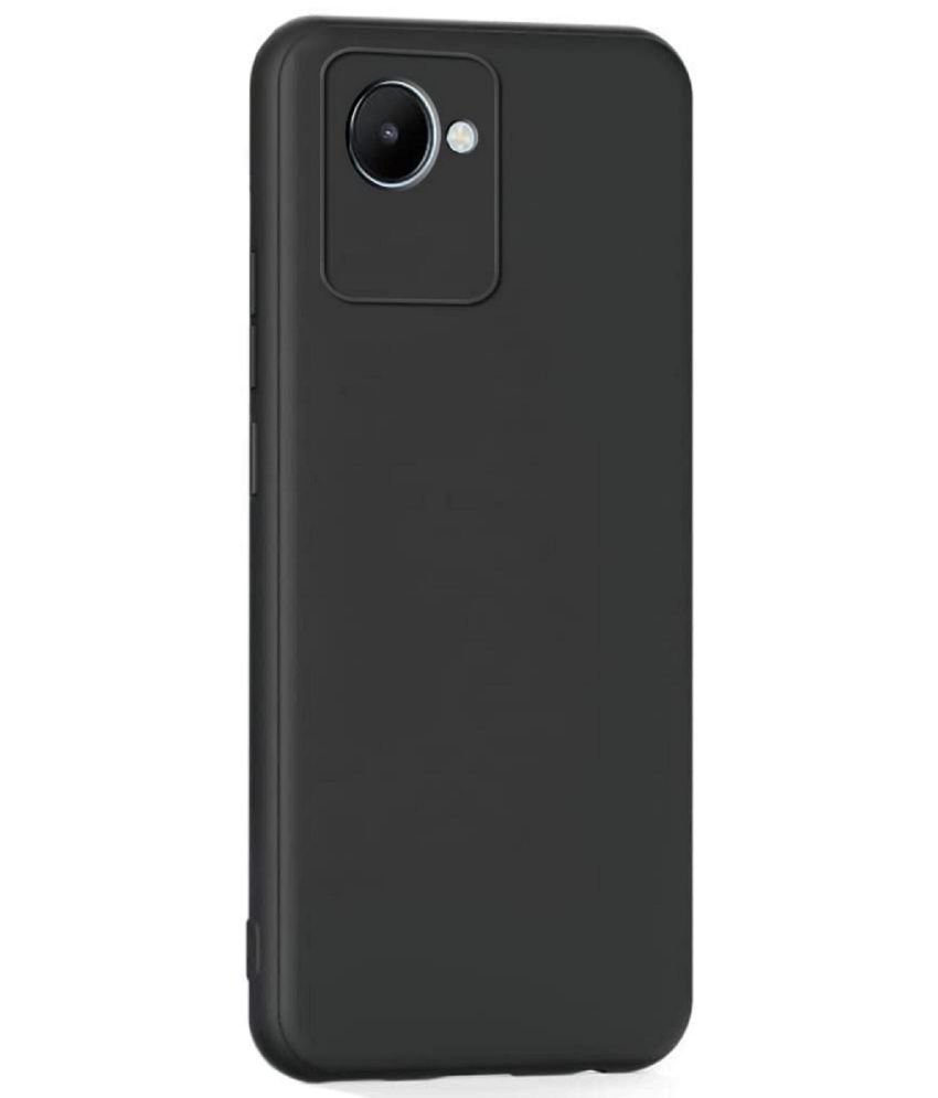     			ZAMN - Black Silicon Plain Cases Compatible For Realme c30 ( Pack of 1 )