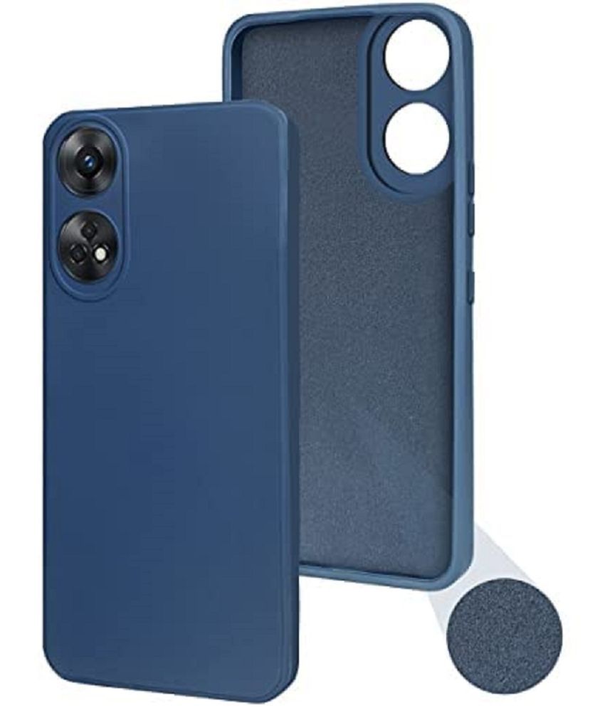     			ZAMN - Blue Silicon Plain Cases Compatible For Oppo Reno 8T 5G ( Pack of 1 )