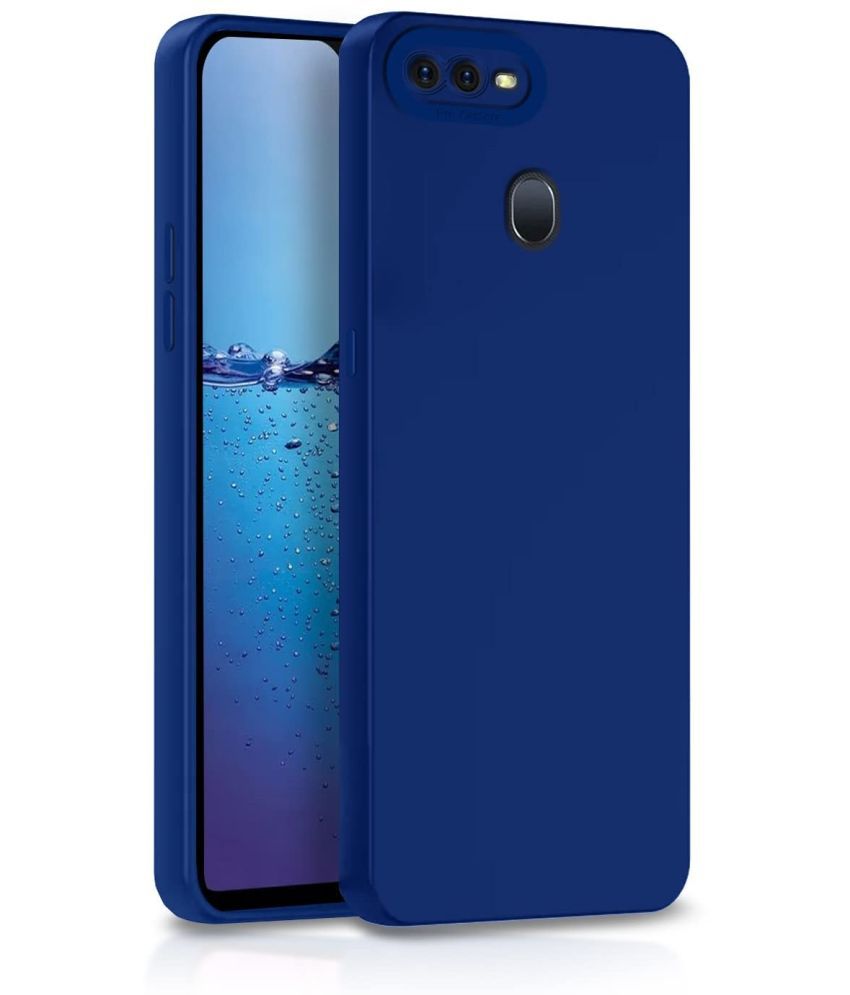     			ZAMN - Blue Silicon Plain Cases Compatible For Oppo F9 Pro ( Pack of 1 )