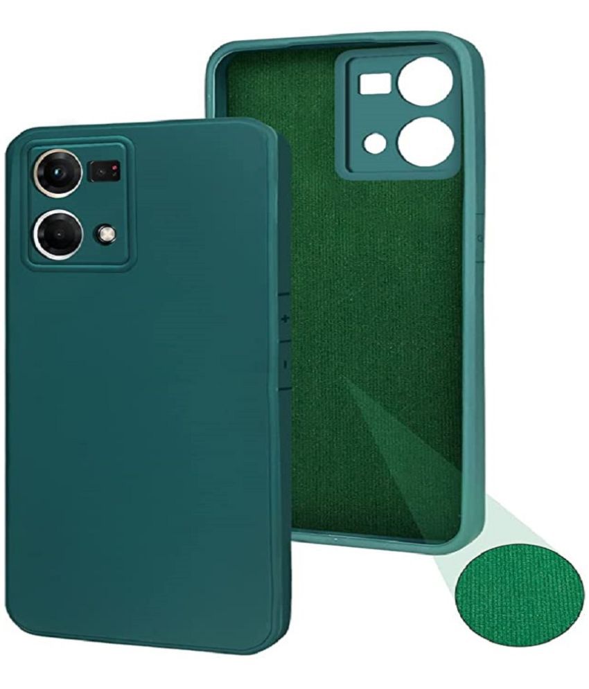     			ZAMN - Green Silicon Plain Cases Compatible For Oppo F21 Pro 4G ( Pack of 1 )