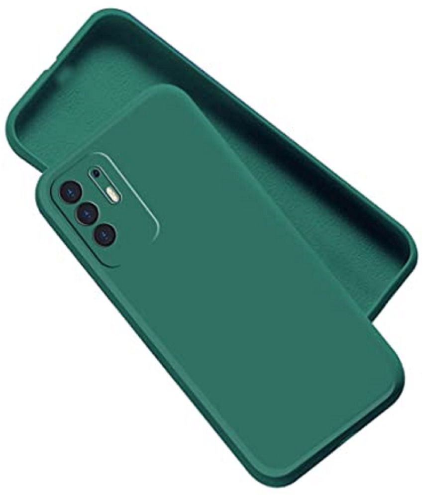     			ZAMN - Green Silicon Plain Cases Compatible For Oppo F19 Pro ( Pack of 1 )