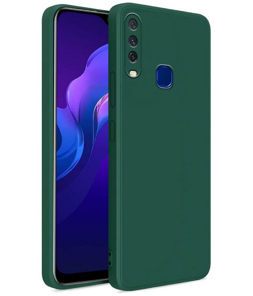     			ZAMN - Green Silicon Plain Cases Compatible For Vivo Y15 ( Pack of 1 )