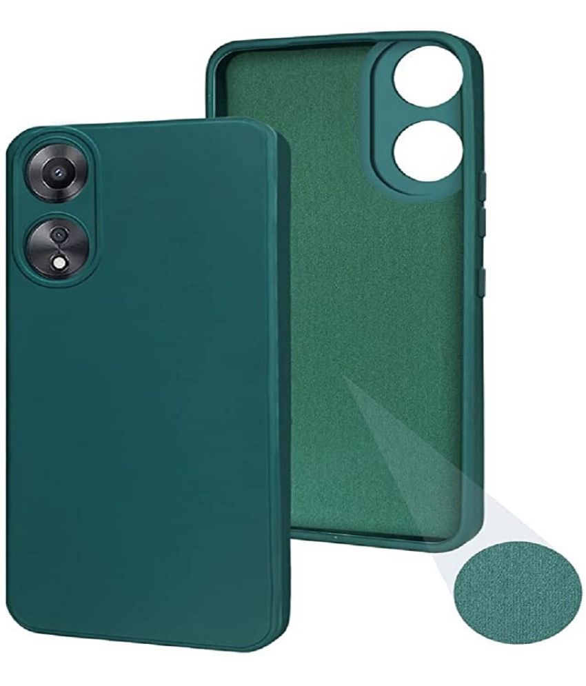     			ZAMN - Green Silicon Plain Cases Compatible For OPPO A78 5G ( Pack of 1 )