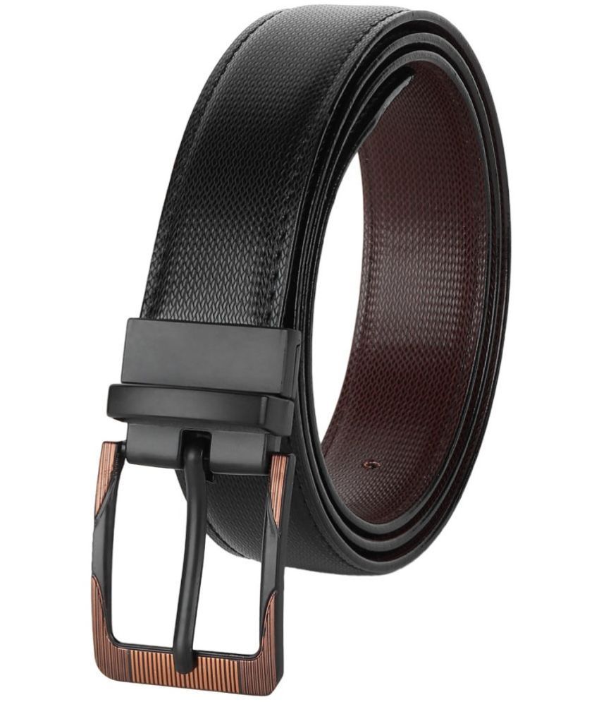     			Zacharias - Black Leather Men's Reversible Belt ( Pack of 1 )