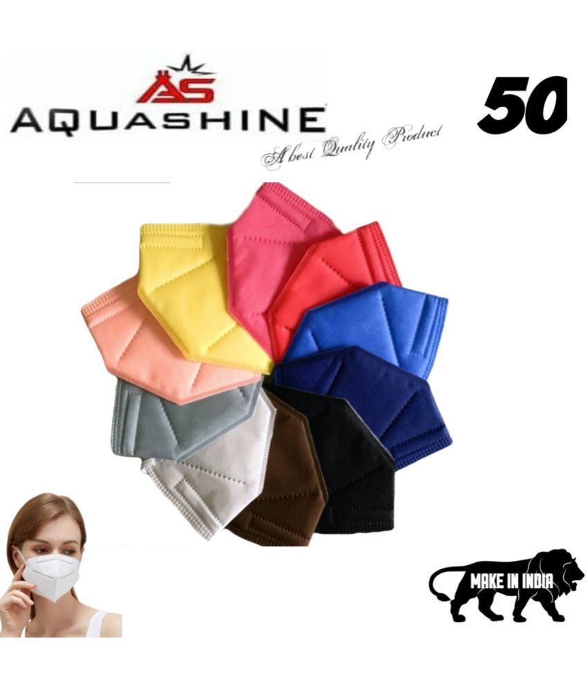     			AQUASHINE Multi color n95 face mask anti-virus washable breathable mask pack of 50ps