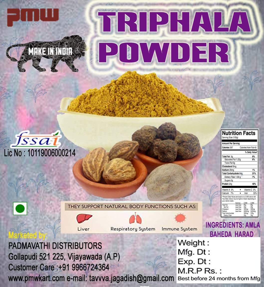     			Grade A Quality - Natural - Triphala Powder - Amla+Baheda+Harad - 100 Grams - Great Health Benifits