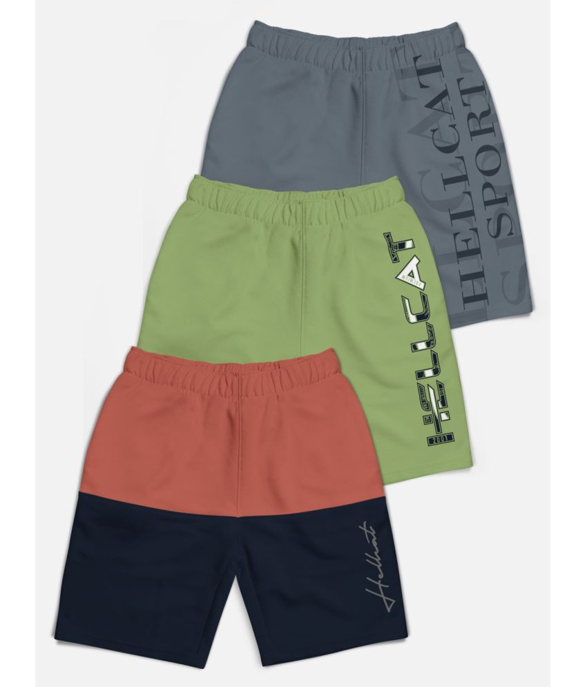     			HELLCAT - Multicolor Cotton Blend Boys Shorts ( Pack of 3 )